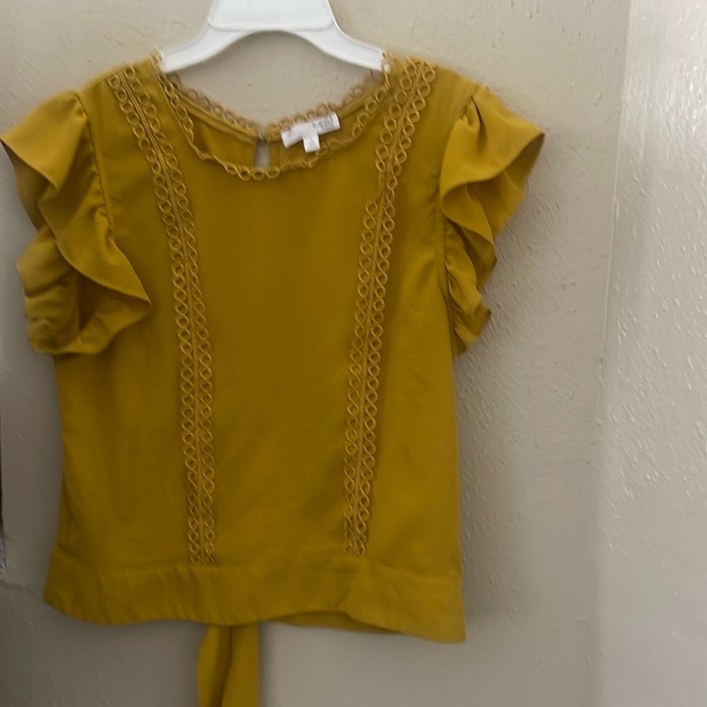 Ruffled Mustard blouse